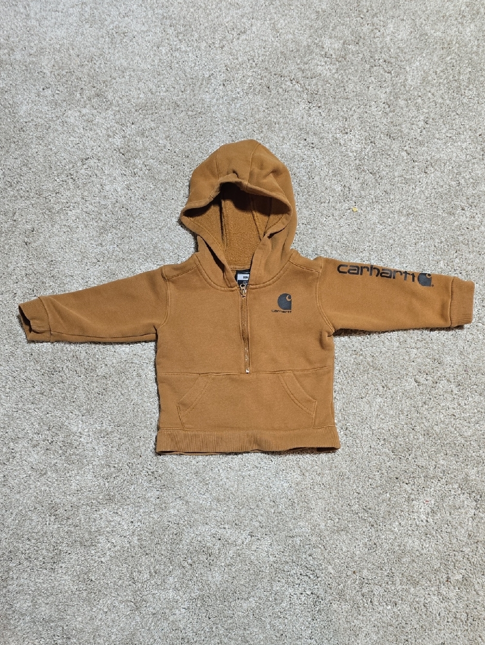 Carhartt Kids Caramel Brown Hooded Half-Zip Sweatshirt